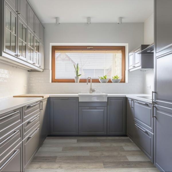 Laminate flooring Broadmoor – water-resistant wood-look planks with a classic grain pattern, perfect for cozy and elegant residential or commercial interiors